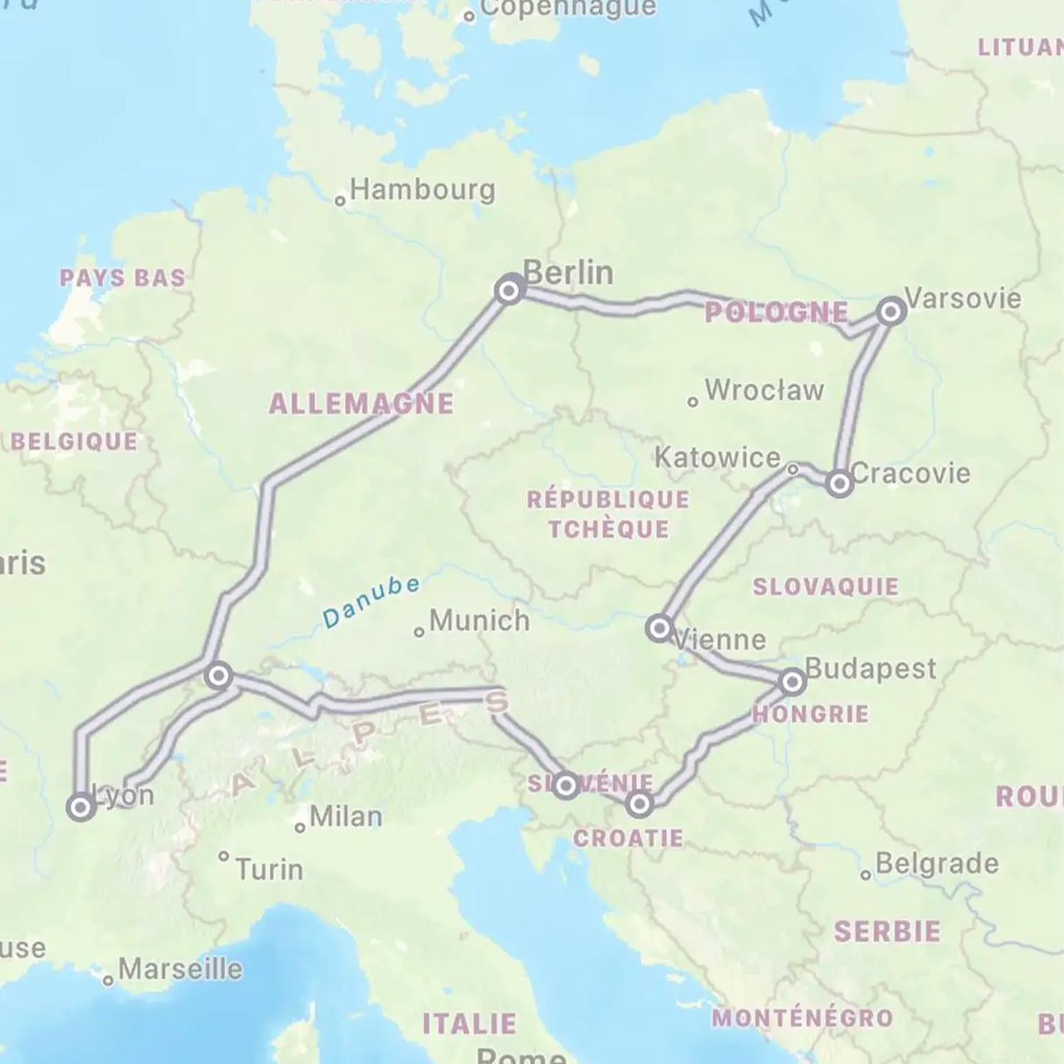 Mon itinéraire de 3 semaines avec le pass Interrail